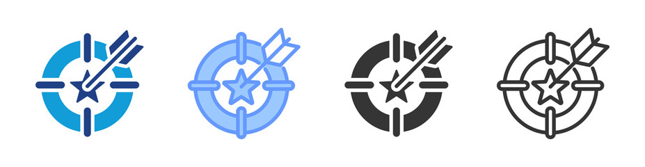 Poster - Target icon set multiple style collection