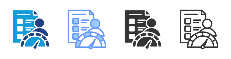 Poster - Performance Evaluation icon set multiple style collection