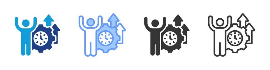 Poster - Productivity icon set multiple style collection