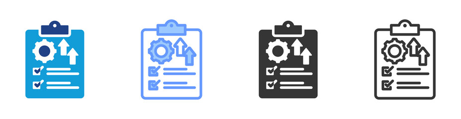 Fototapete - Performance Improvement Plan icon set multiple style collection