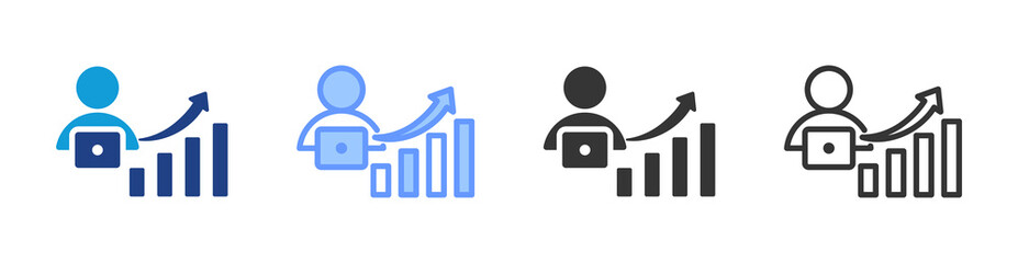 Poster - Job Performance icon set multiple style collection