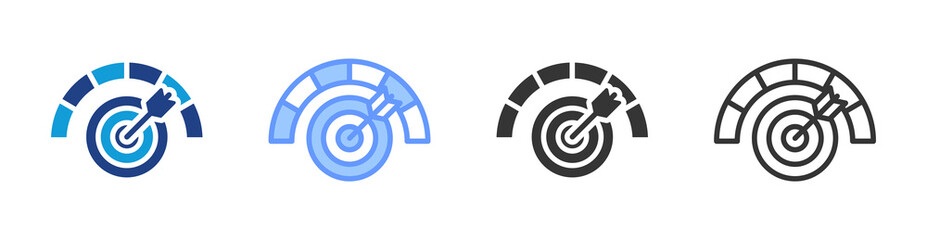 Poster - Performance Target icon set multiple style collection