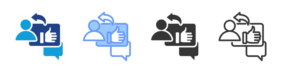 Poster - Performance Feedback icon set multiple style collection