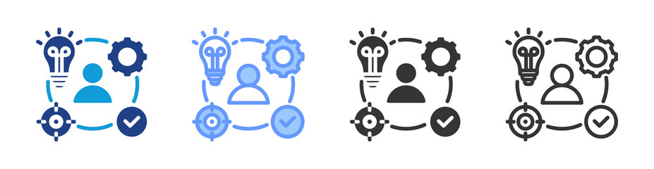 Poster - Performance Management Process icon set multiple style collection