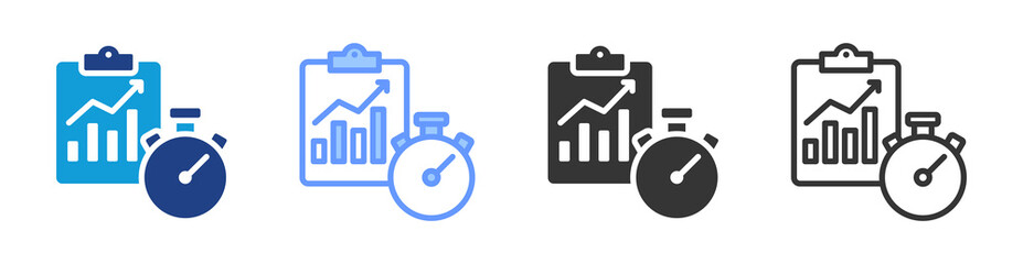 Poster - Task Performance icon set multiple style collection