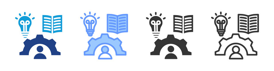 Poster - Competency icon set multiple style collection