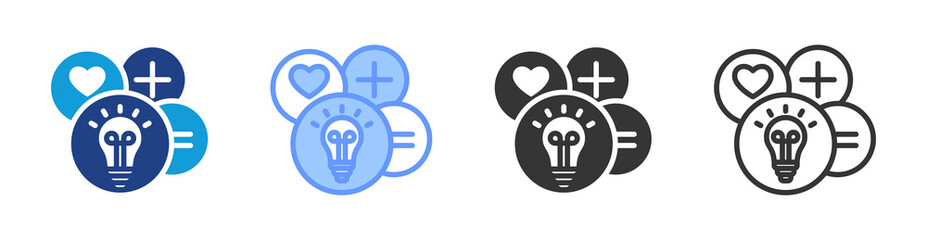 Poster - Aptitude icon set multiple style collection