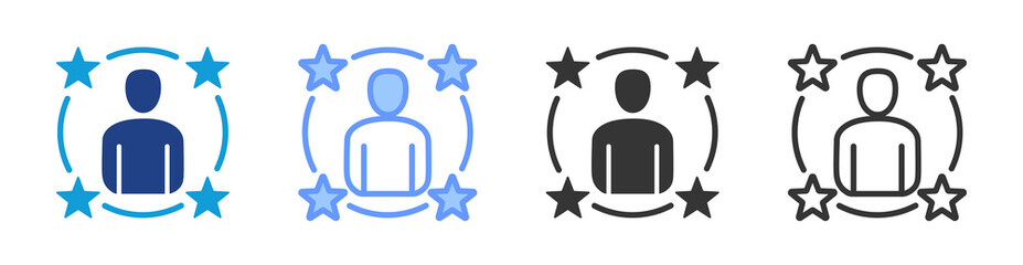 Poster - Competence icon set multiple style collection