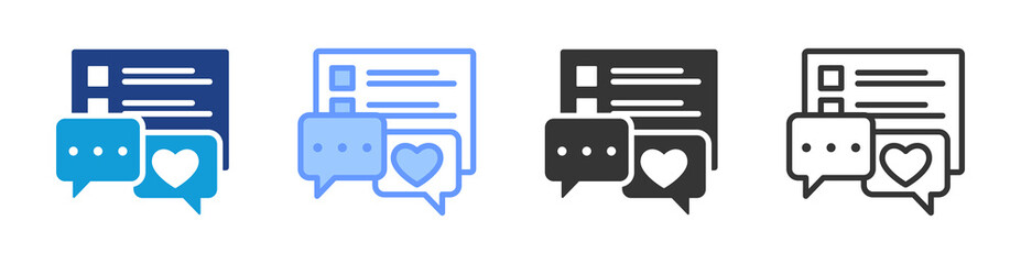Poster - Feedback icon set multiple style collection