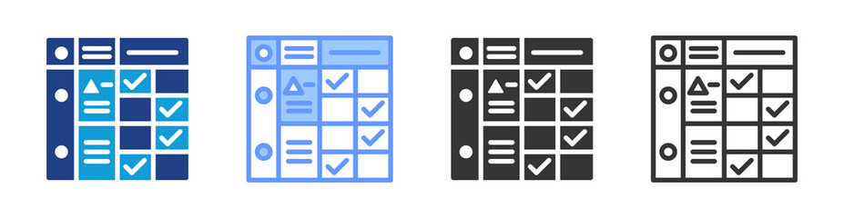 Aufkleber - Assessment Rubric icon set multiple style collection