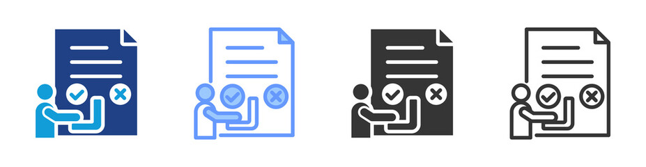 Poster - Skill Test icon set multiple style collection