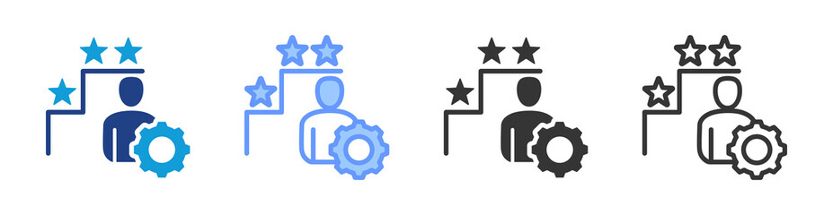 Poster - Competency Level icon set multiple style collection