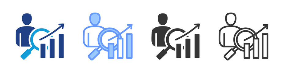 Poster - Performance Review icon set multiple style collection