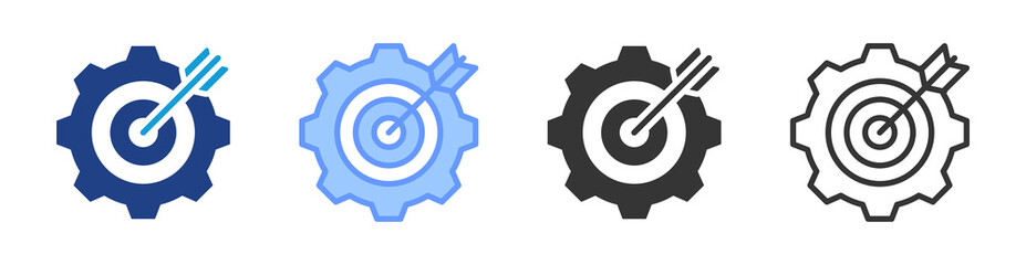 Poster - Goal icon set multiple style collection