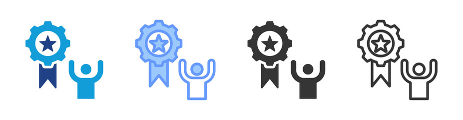 Poster - Success icon set multiple style collection