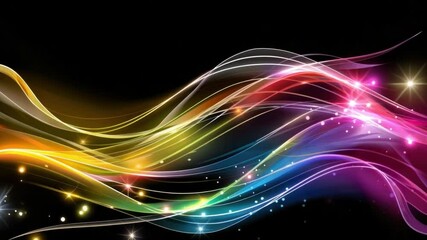 Poster - colorful abstract wave design vibrant lights and dynamic energy on glowing background for creative p