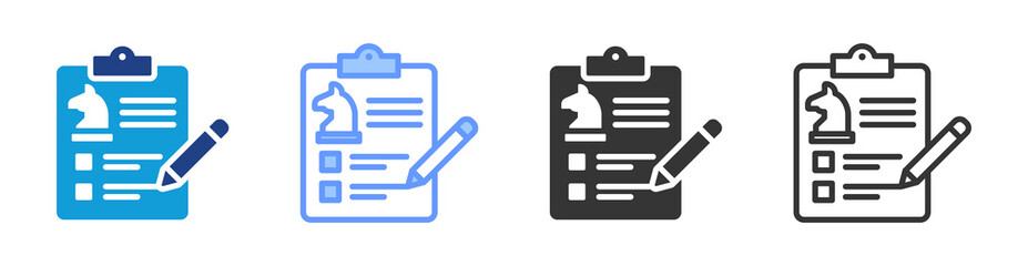 Poster - Strategy Evaluation icon set multiple style collection