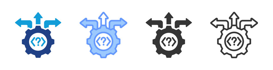 Poster - Decision Support icon set multiple style collection