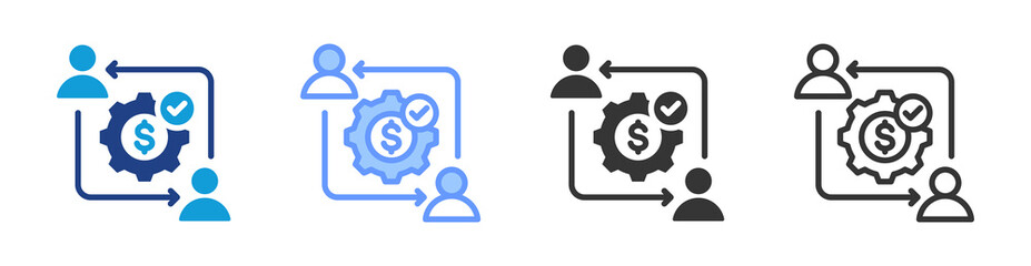 Poster - Cost Management icon set multiple style collection