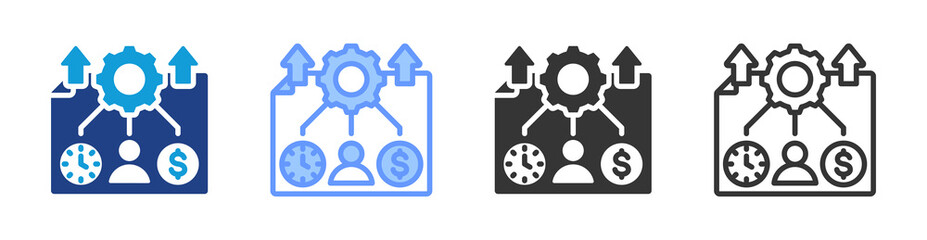 Poster - Resource Planning icon set multiple style collection
