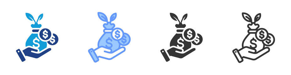 Poster - Profitability icon set multiple style collection