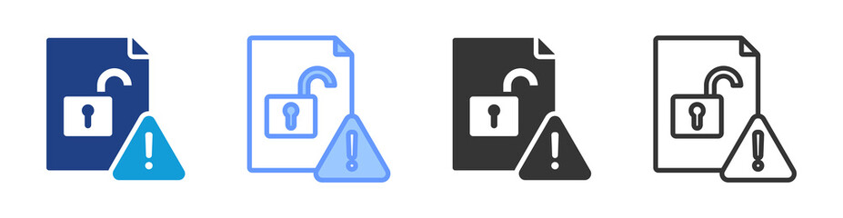 Poster - Data Breach icon set multiple style collection