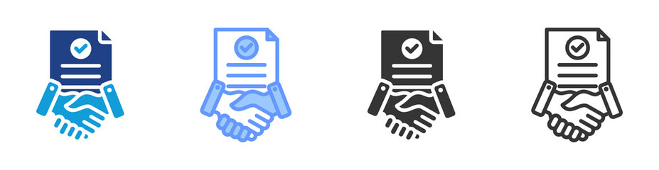 Poster - Consent Form icon set multiple style collection