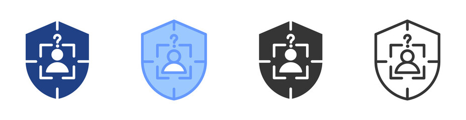 Poster - Pseudonymization icon set multiple style collection