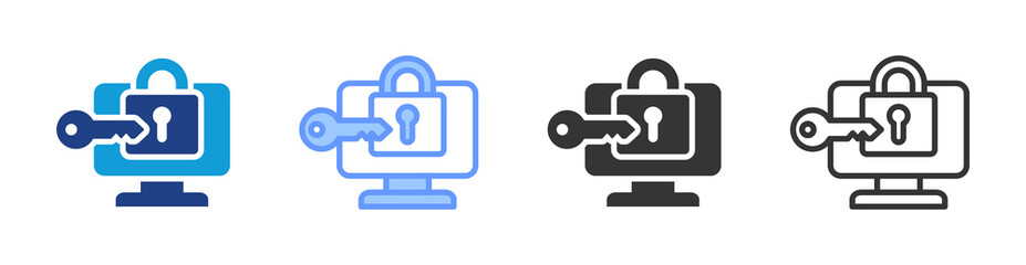 Poster - Access icon set multiple style collection