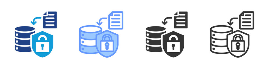 Poster - Data Retention icon set multiple style collection