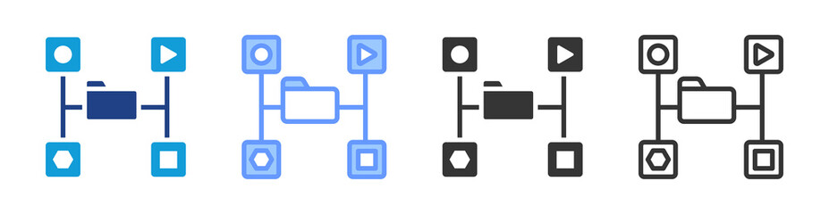 Aufkleber - Data Classification icon set multiple style collection