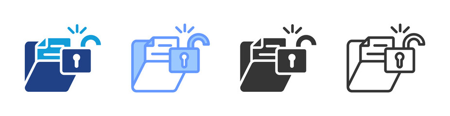 Poster - Data Leakage icon set multiple style collection