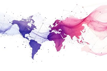 Wall Mural - Global network connection world map , Generative AI