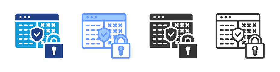 Poster - Data Encryption icon set multiple style collection