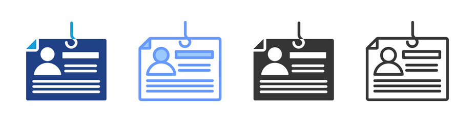 Aufkleber - Phishing icon set multiple style collection