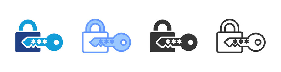 Poster - Password icon set multiple style collection