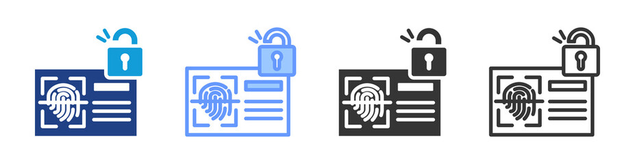 Poster - Biometric Authentication icon set multiple style collection