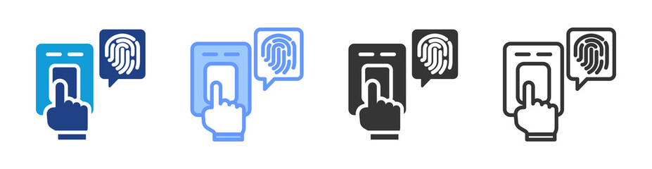 Poster - Biometric icon set multiple style collection
