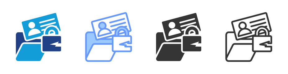 Poster - Data Breach icon set multiple style collection