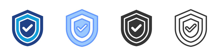 Poster - Protection icon set multiple style collection