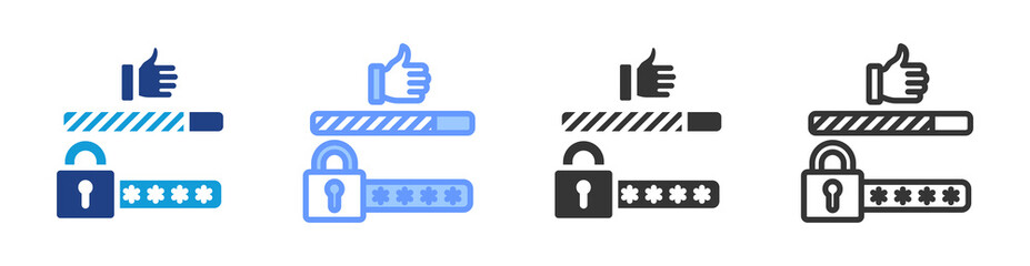 Poster - Password Strength icon set multiple style collection