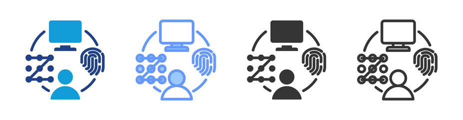 Poster - Multi Factor Authentication icon set multiple style collection