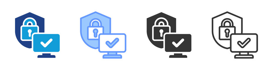 Poster - Cyber Hygiene icon set multiple style collection