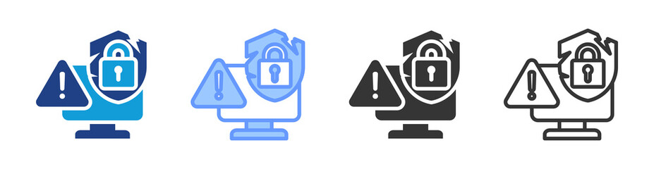 Poster - Zero Day Vulnerability icon set multiple style collection