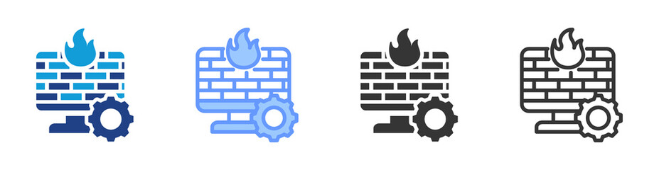 Poster - Firewall Configuration icon set multiple style collection