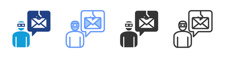 Poster - Phishing Email icon set multiple style collection