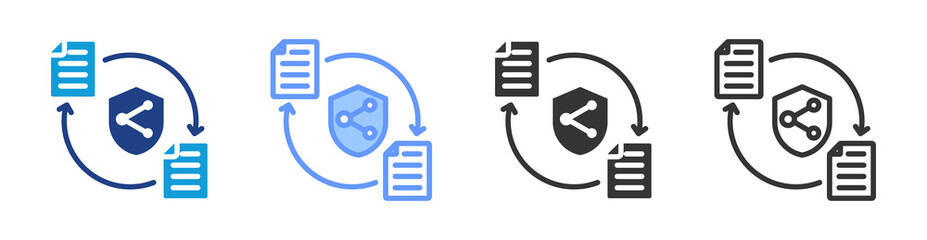 Poster - Secure File Transfer icon set multiple style collection