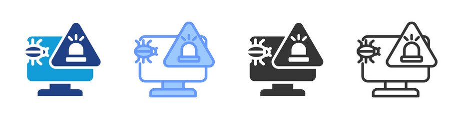 Aufkleber - Cyber Security Incident icon set multiple style collection