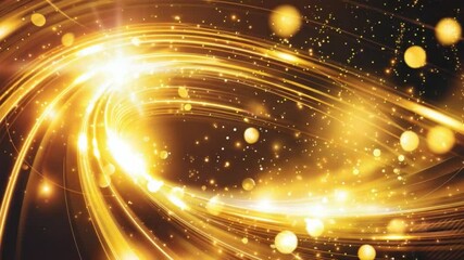 Poster - golden light trails swirl in mesmerizing dance, creating magical atmosphere filled with sparkling pa