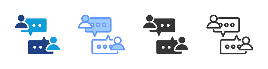 Poster - Communication icon set multiple style collection